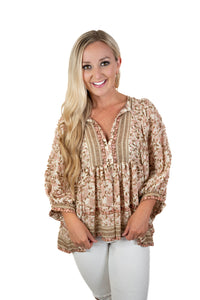 Puff Sleeve Floral Top