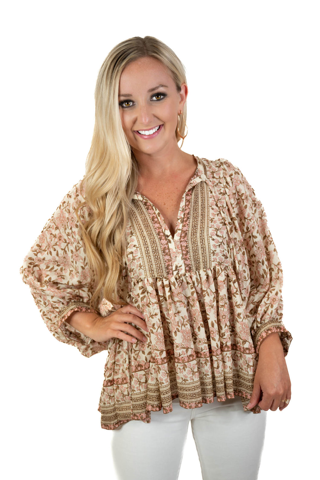 Puff Sleeve Floral Top