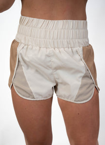 Beige Active Wear Shorts