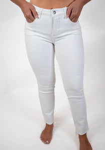 Pure Pearl Mid Rise Straight Jeans