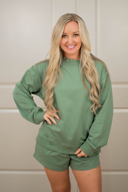 Green Laidback Luxe Crewneck