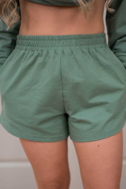 Green Laidback Luxe Shorts