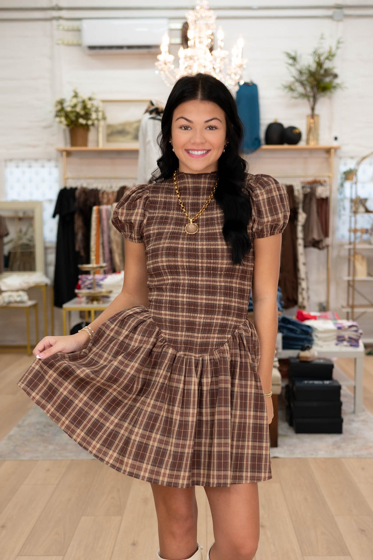 Harvest Darling Plaid Dress