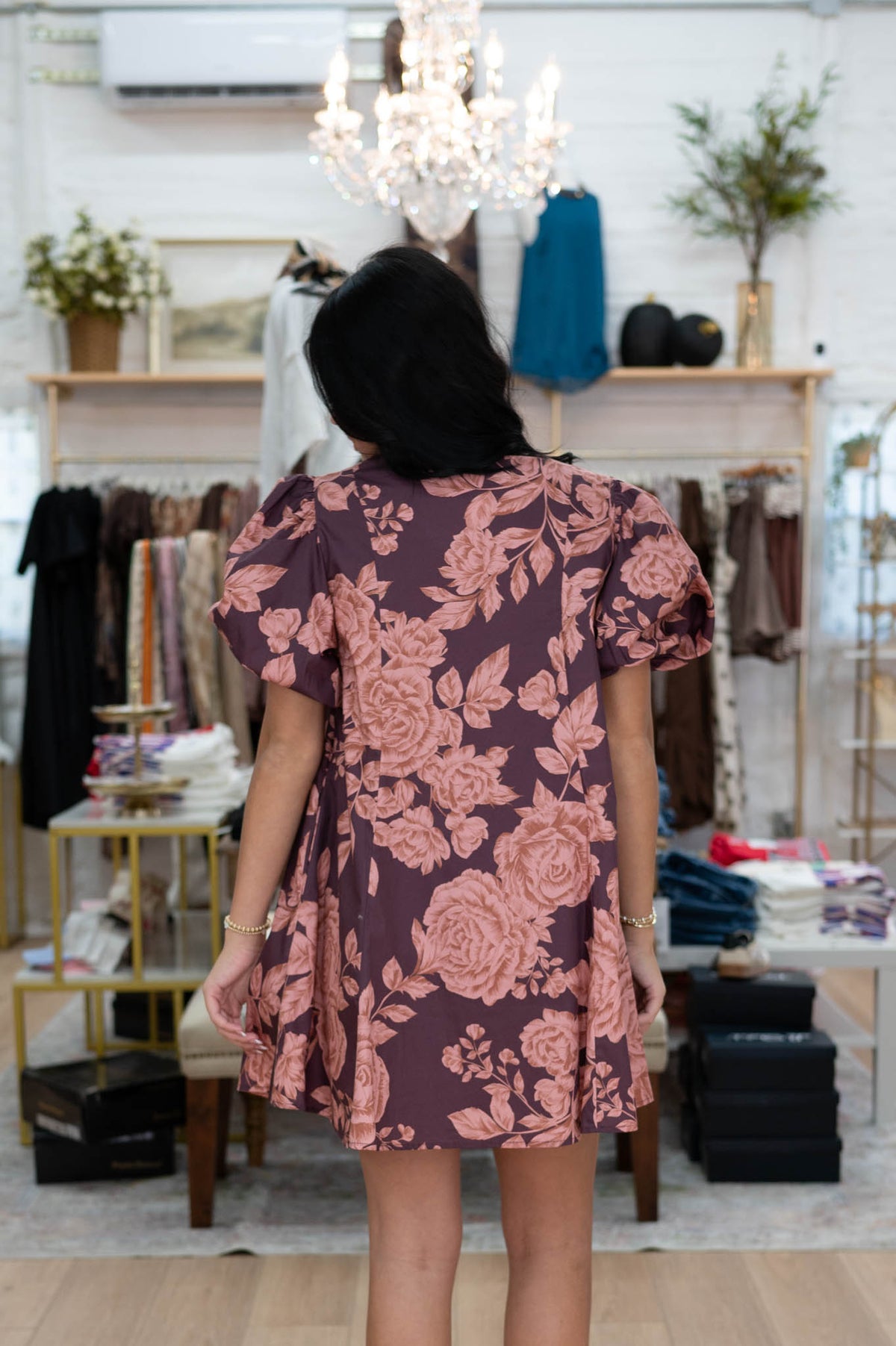 Vintage Rose Mini Dress