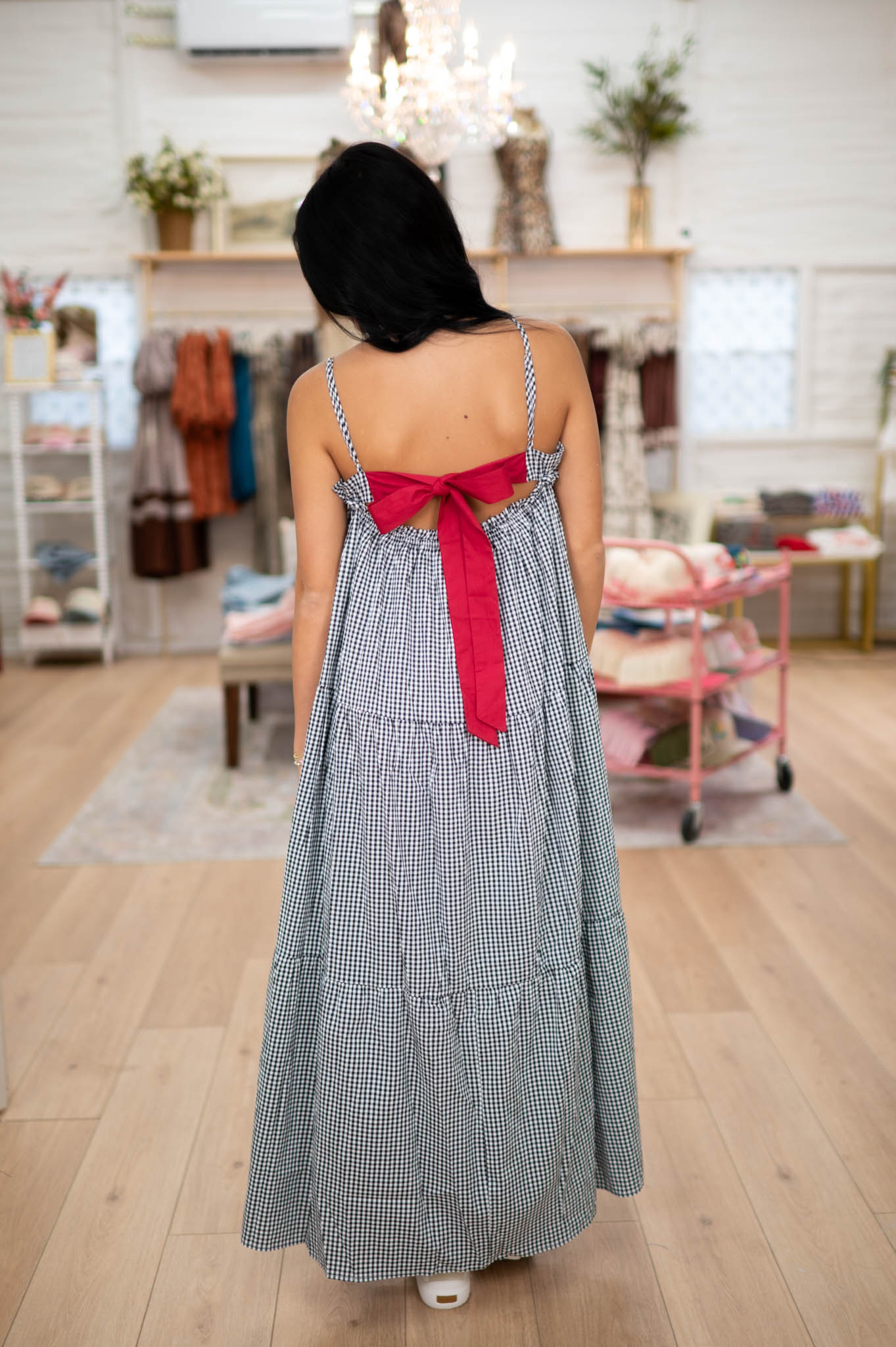 Stadium Stroll Black/Red Maxi Dress