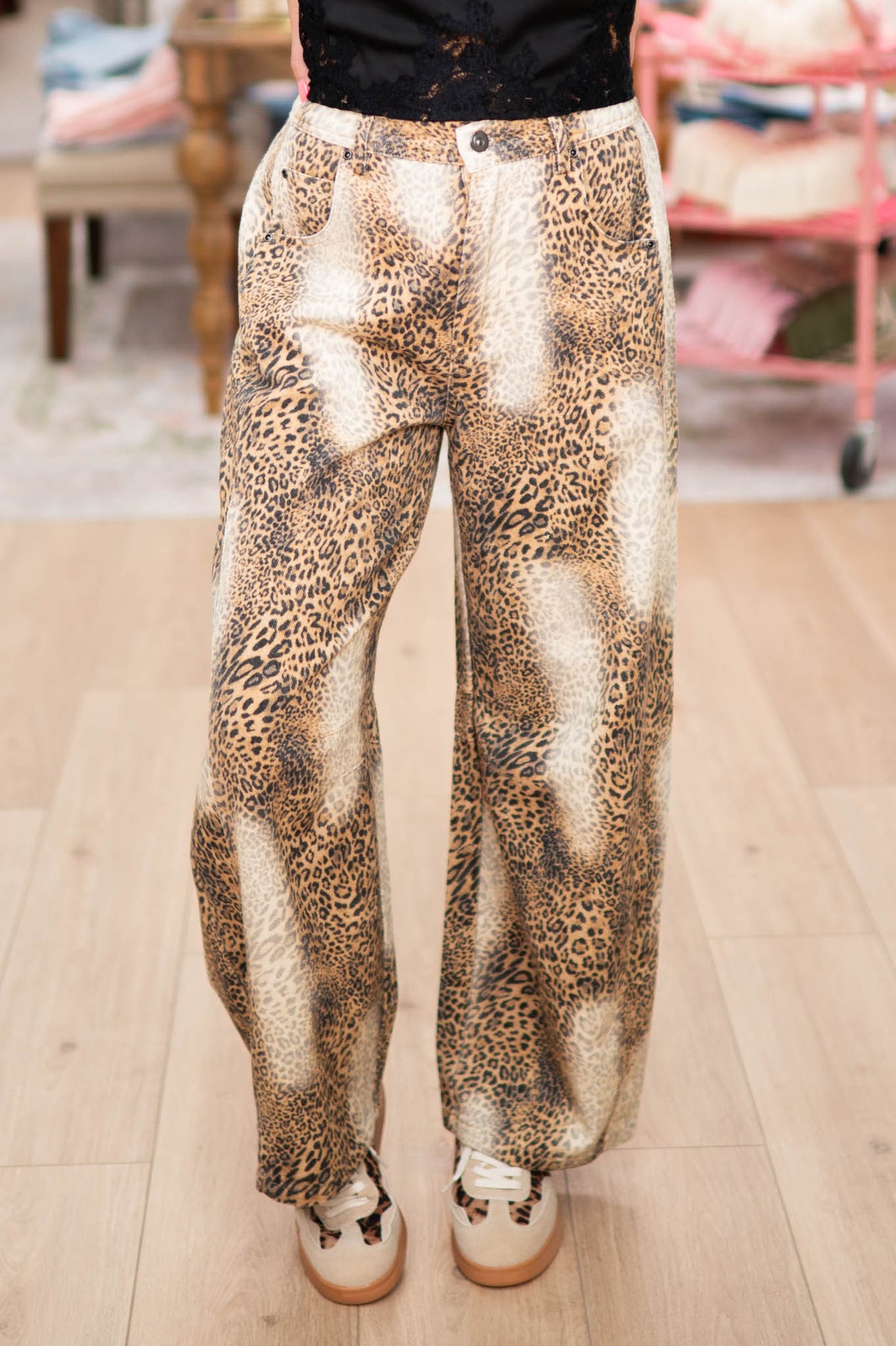 Wild Thing Leopard Barrel Pants