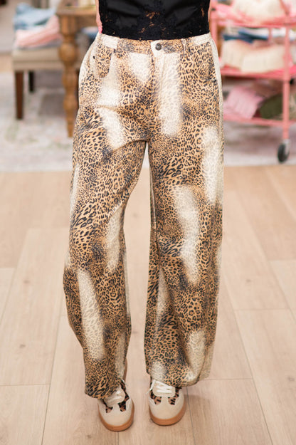 Wild Thing Leopard Barrel Pants
