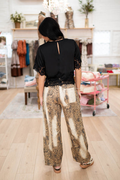 Saturday Night Satin/Lace Top