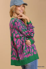 Green Mix Cheetah Sweater