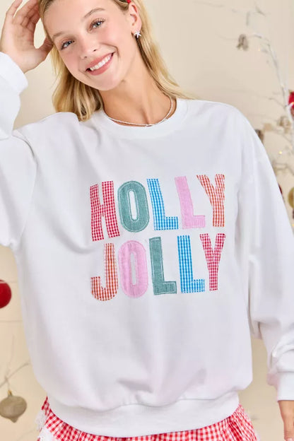 Holly Jolly Patchwork Sweatshirt