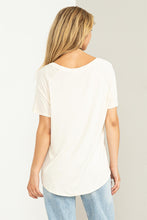 Cream Comfy V Neck Top
