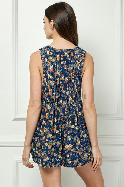 Denim Petals Romper