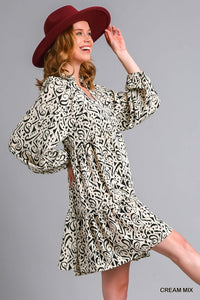 Two Tone Print Dress