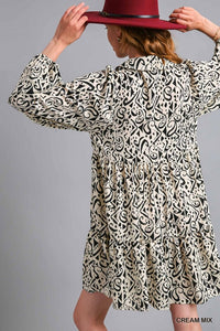 Two Tone Print Dress