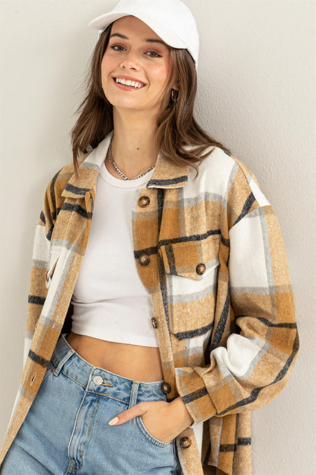 Brown Promise You Plaid Shacket