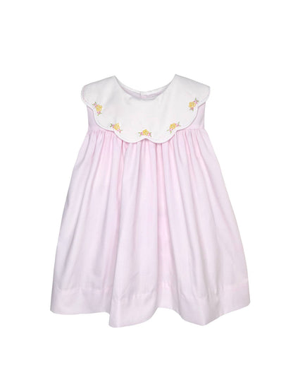 Pink Dress W/Embroidered Flowers