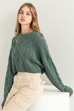 Green Cable Knit Sweater