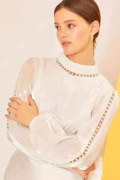 Pearl Moch Neck Top