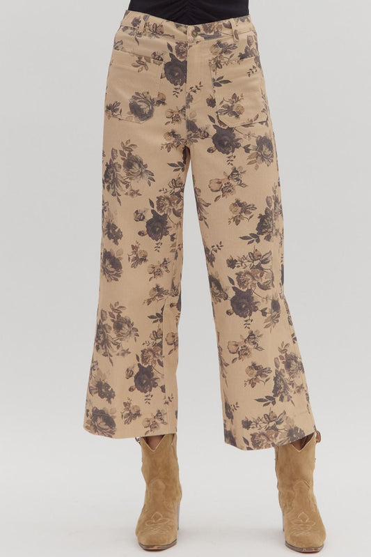 Floral Vintage Mid Rise Pants
