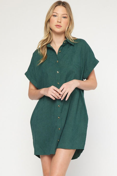 Green Corduroy Dress