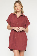 Wine Corduroy Dress