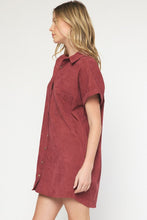 Wine Corduroy Dress