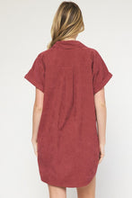 Wine Corduroy Dress