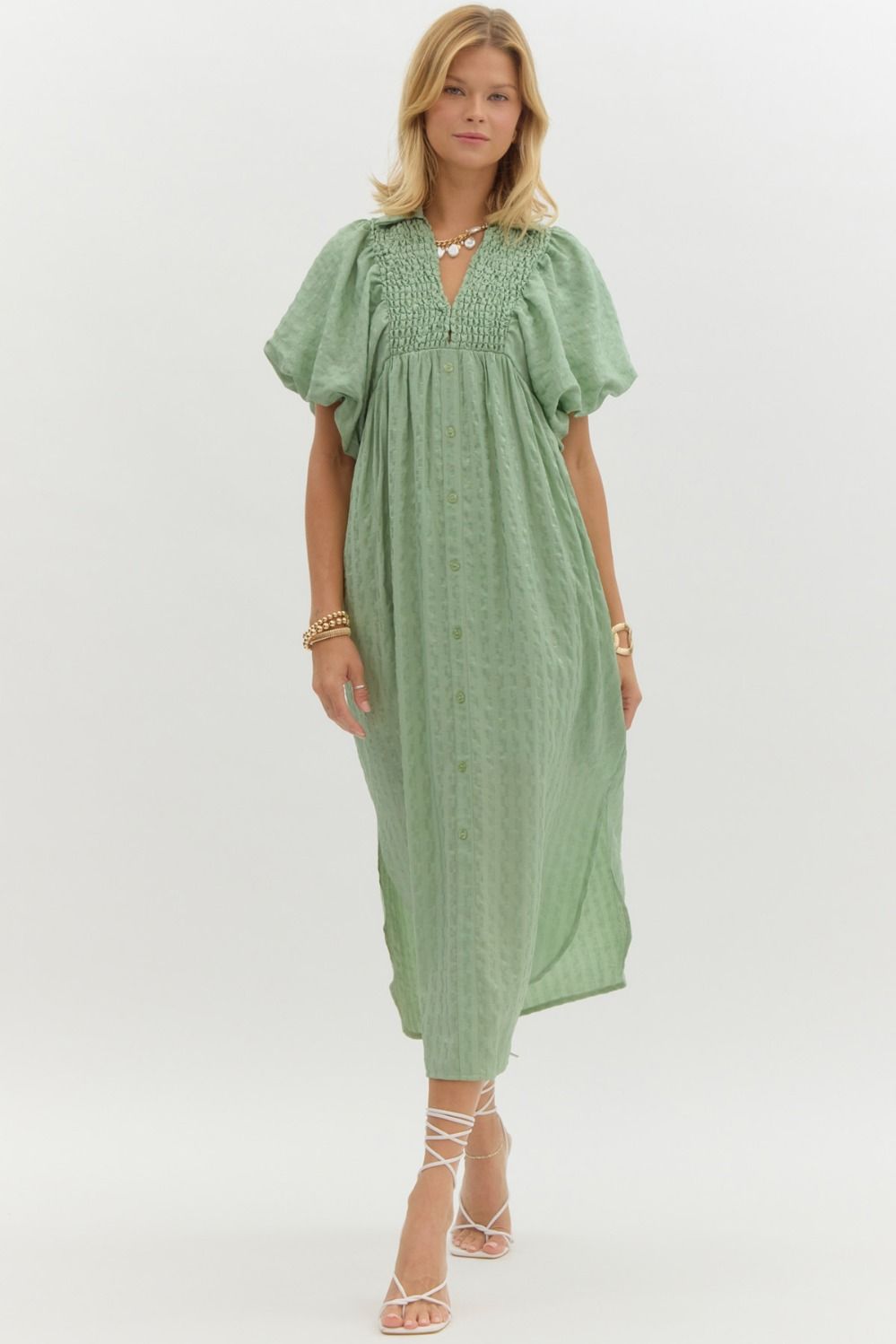 Sage Serenity Midi Dress