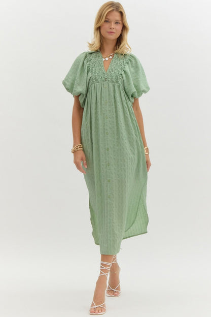 Sage Serenity Midi Dress
