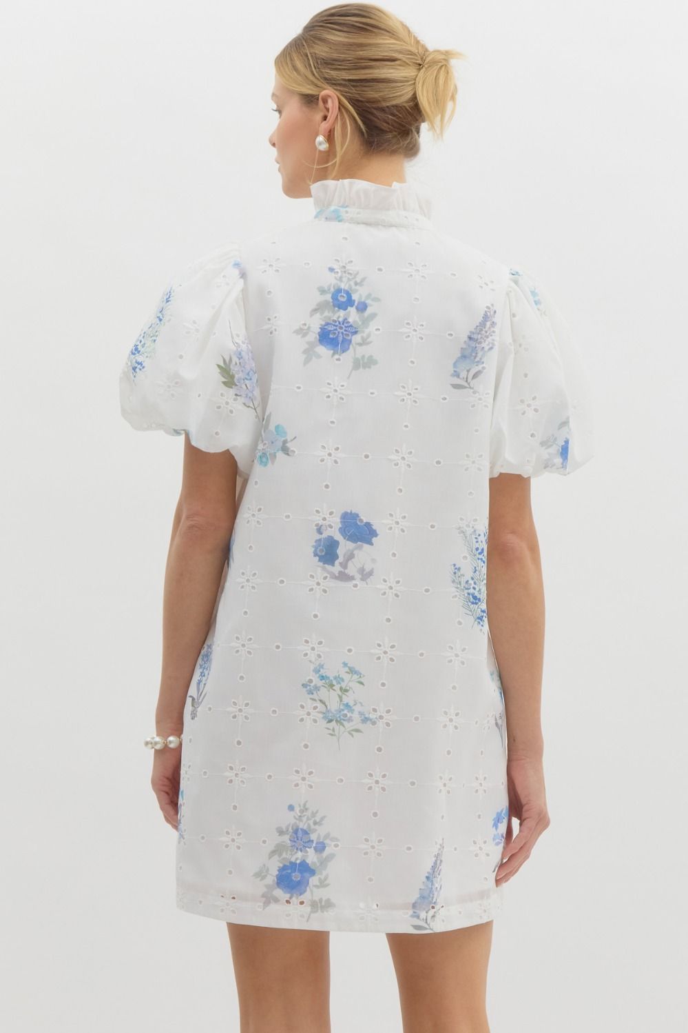 Floral Printed Eyelet Dress