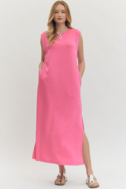 Strawberry Bloom Midi Dress