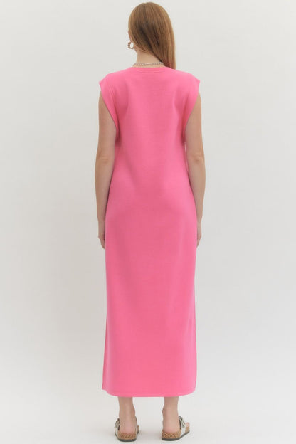 Strawberry Bloom Midi Dress