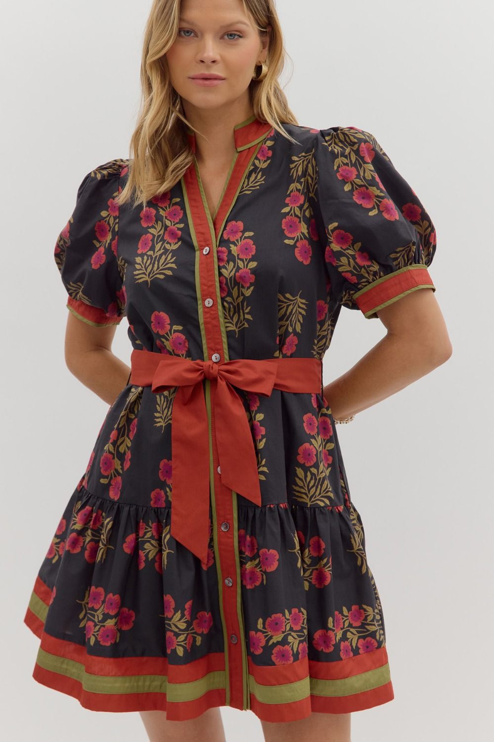 Petal Pop Black Floral Dress