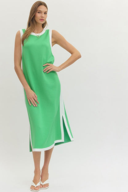 Egg Hunt Green Sleeveless Midi Dress