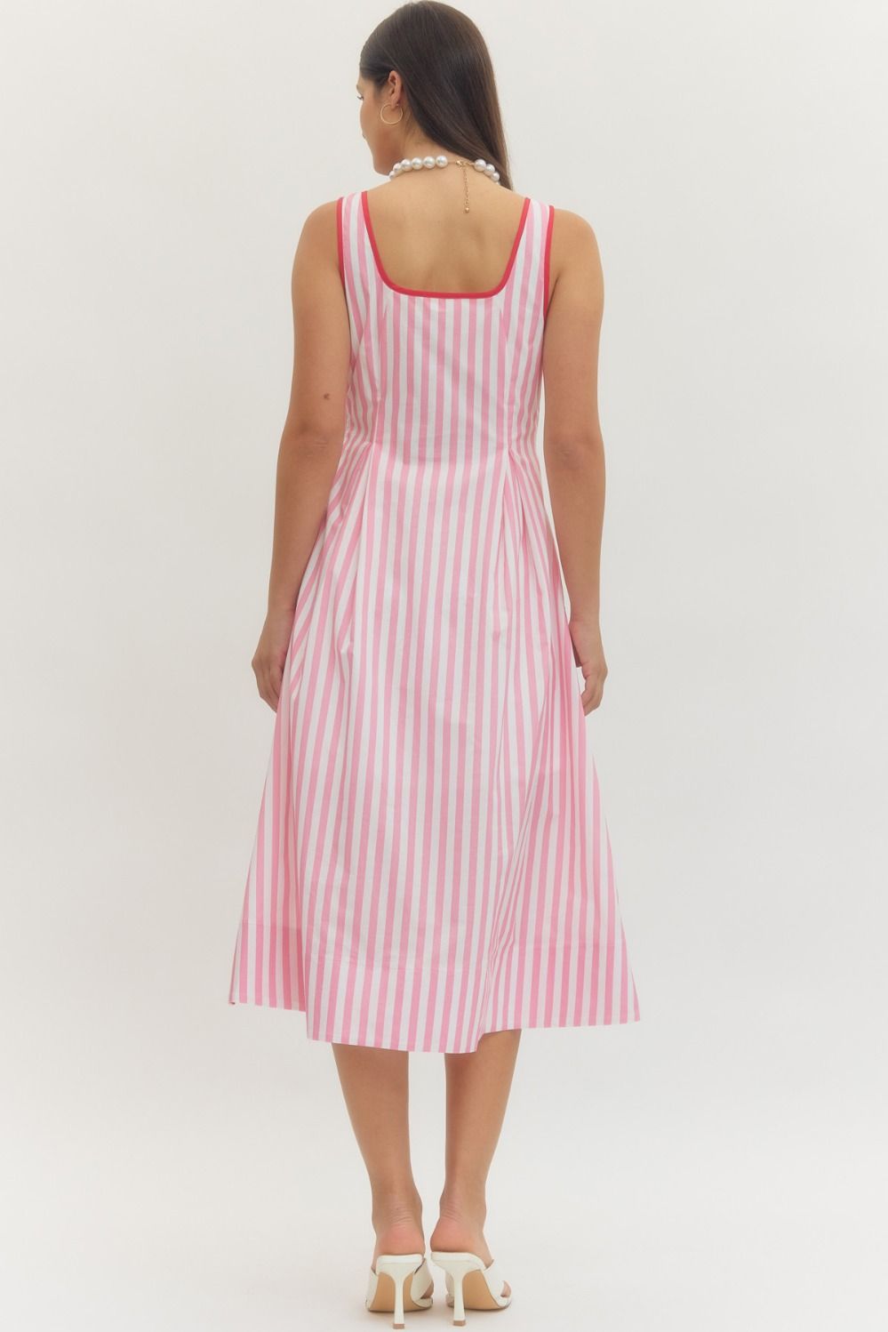 Sweet Spring Striped Midi Dress