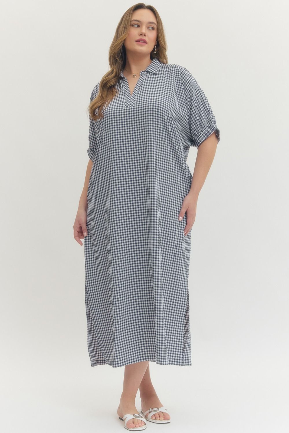Boardwalk Navy Gingham Dress
