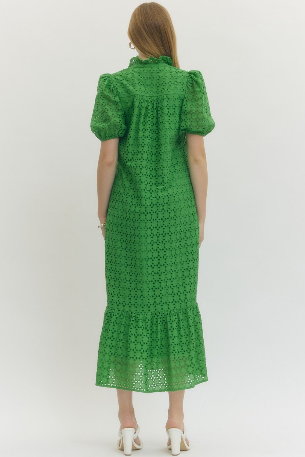 Spring Meadow Eyelet Midi Dress