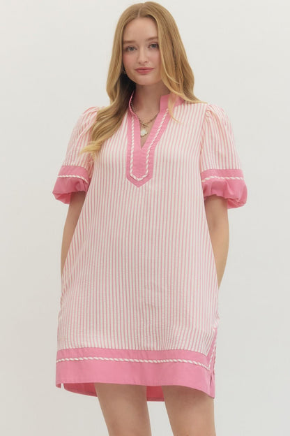 Pink Peep Striped Dress