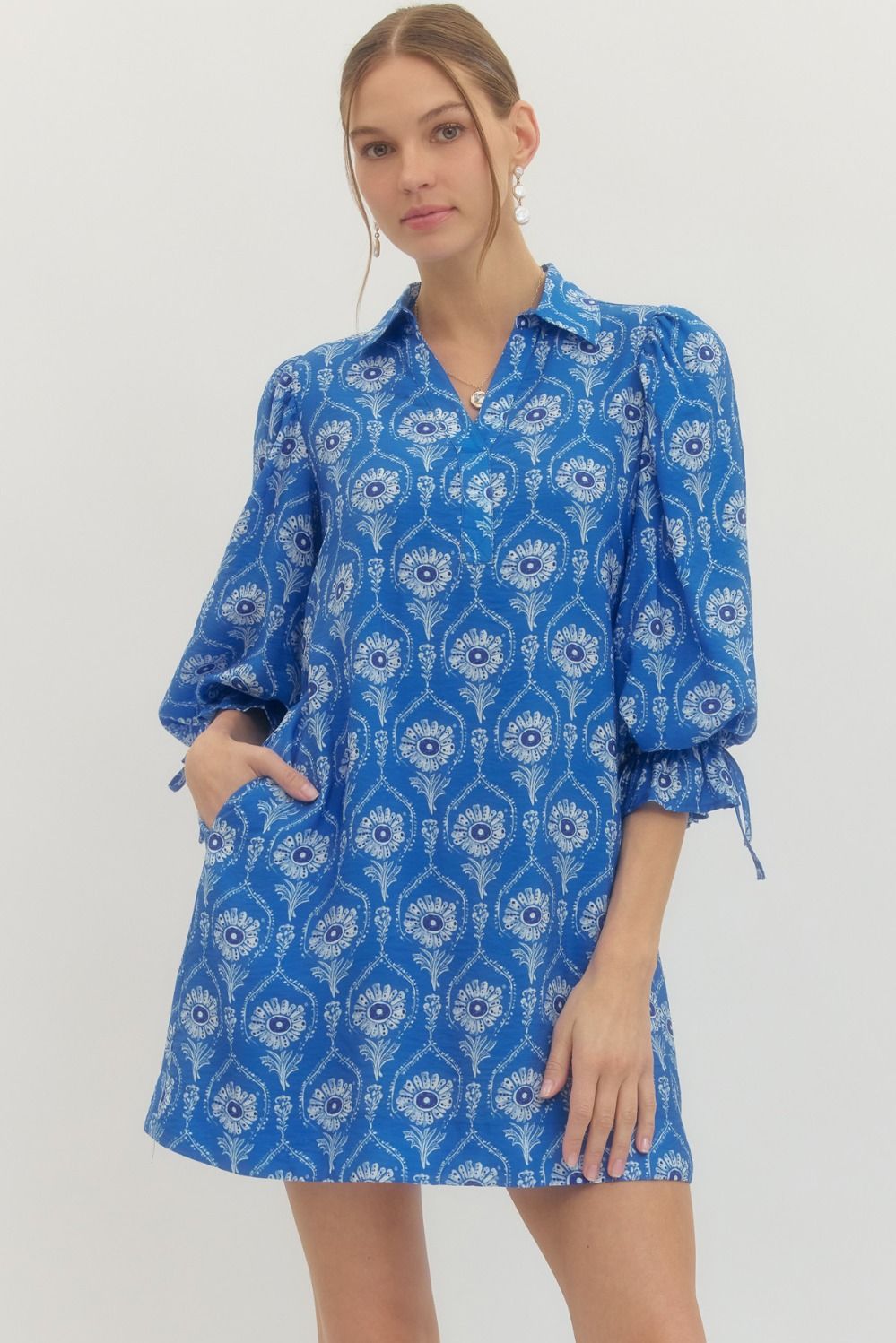 The Bloom Babe Blue Floral Dress