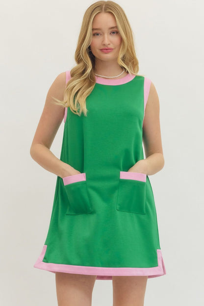 Spring Social Green/Pink Dress