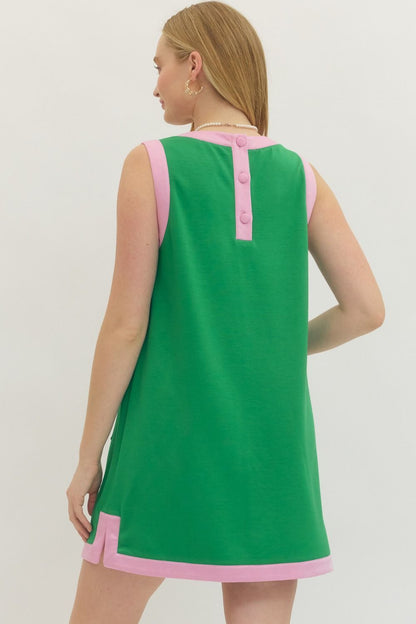 Spring Social Green/Pink Dress