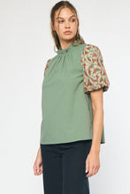 Green Puff Sleeve Top