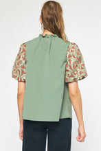 Green Puff Sleeve Top
