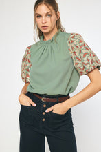 Green Puff Sleeve Top