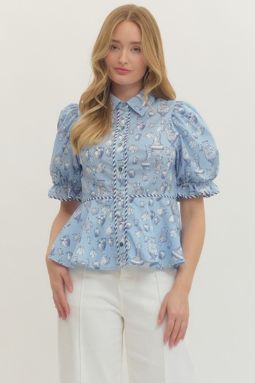 Chinoiserie Lover Blue Top