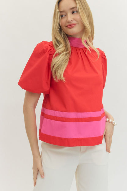 Cherry Crush Contrast Top