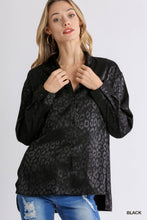 Black Silk Leopard Top