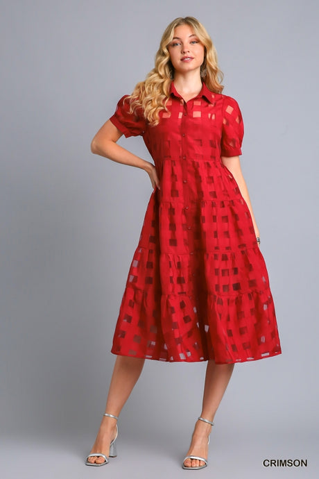 Red Organza Maxi Dress