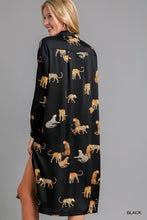 Black Animal Print Midi Dress/Cardigan