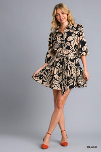 Two Tone Floral Dress